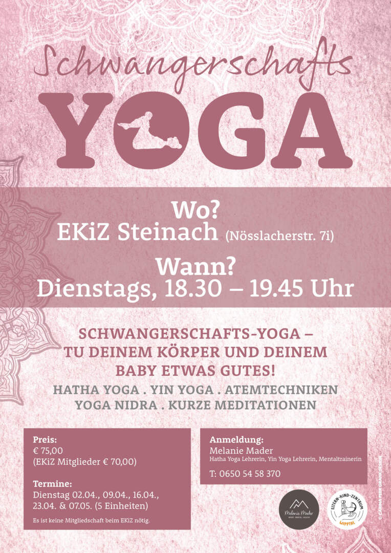 Flyer Ekiz Yoga für Schwangere